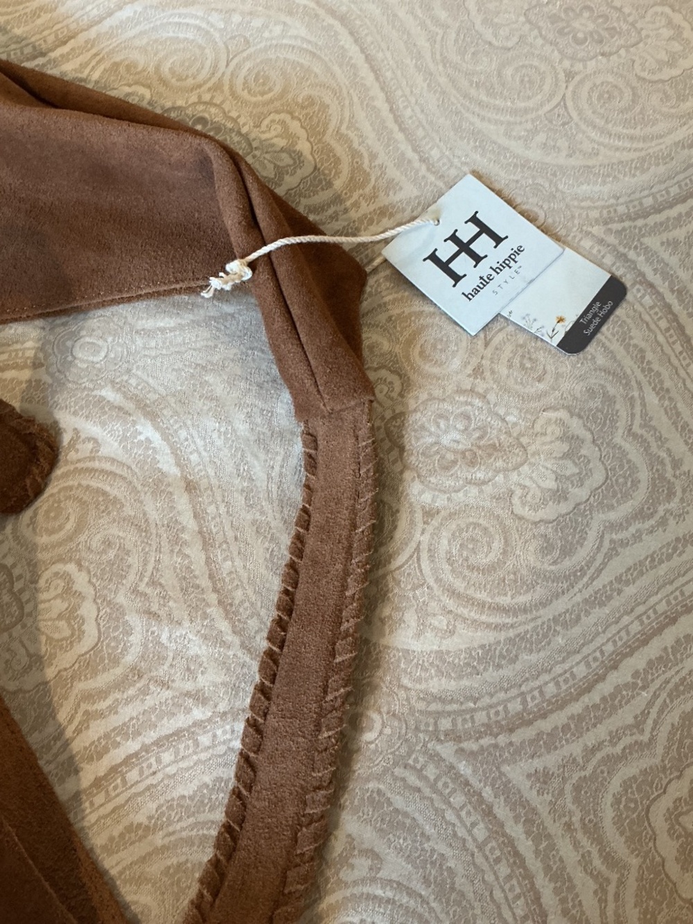 NWT Haute Hippie Triangle Suede Hobo Bag - Picture 6 of 6